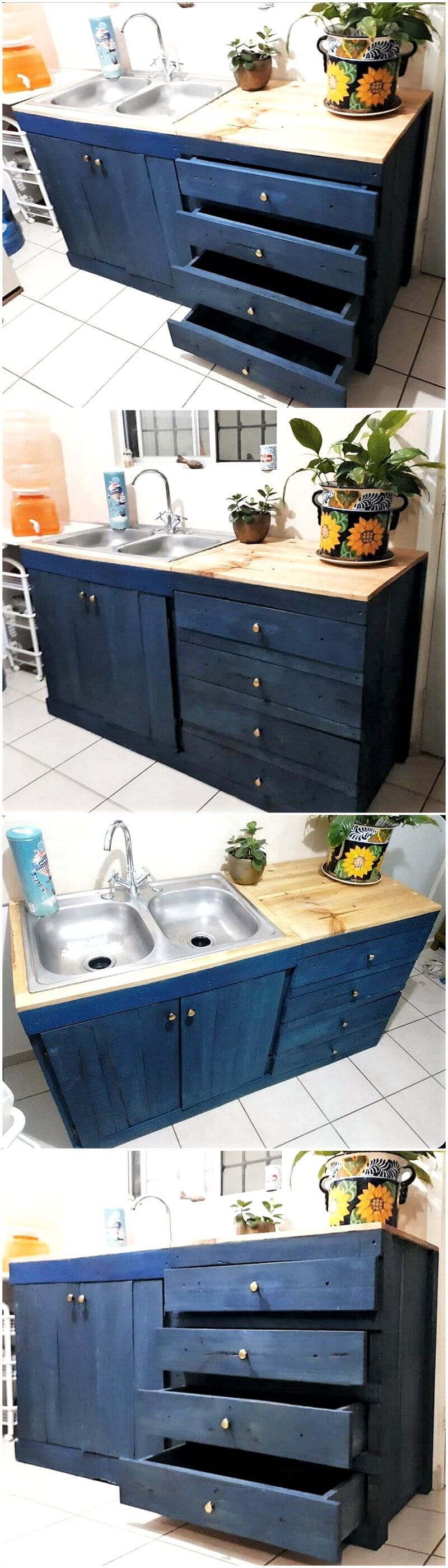 pallet sink with drawers