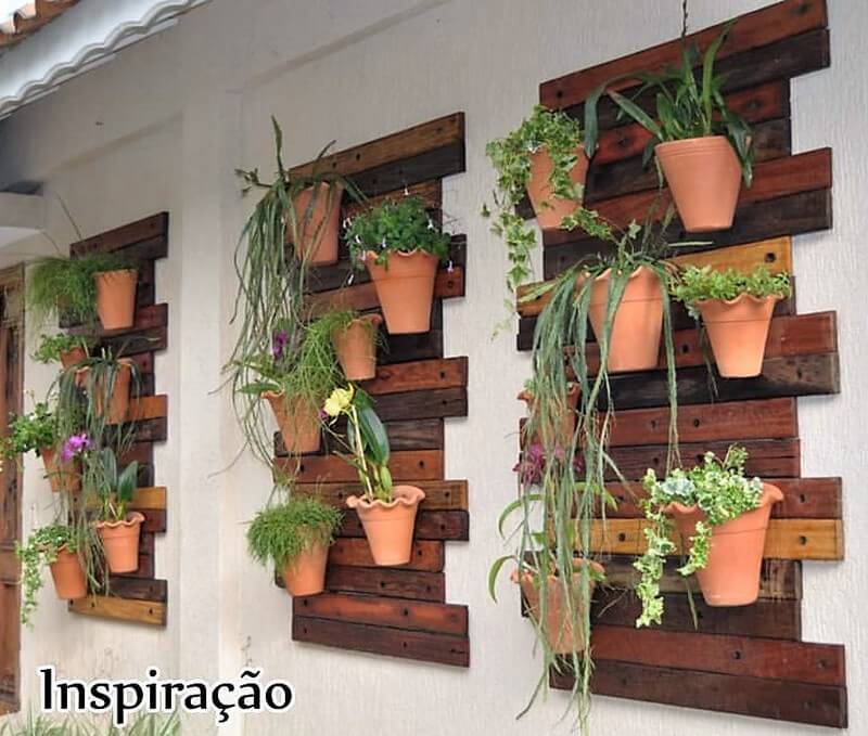 pallet verticle wall pots stand