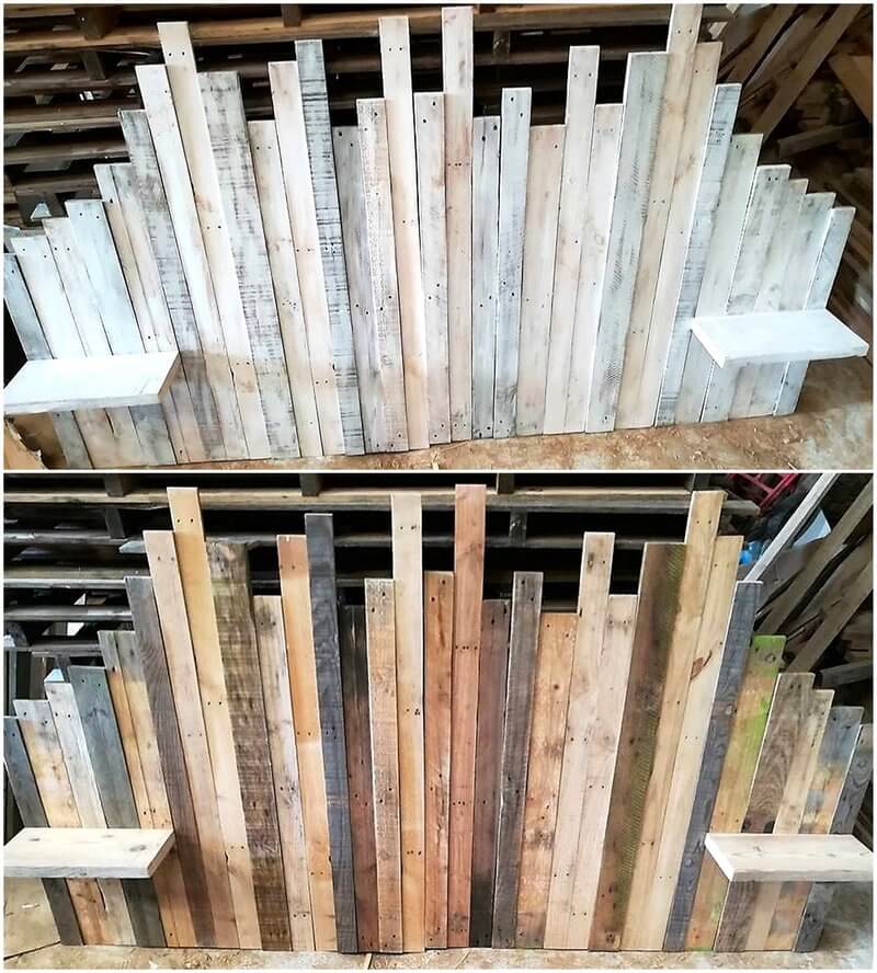 recycled pallet wood headboard