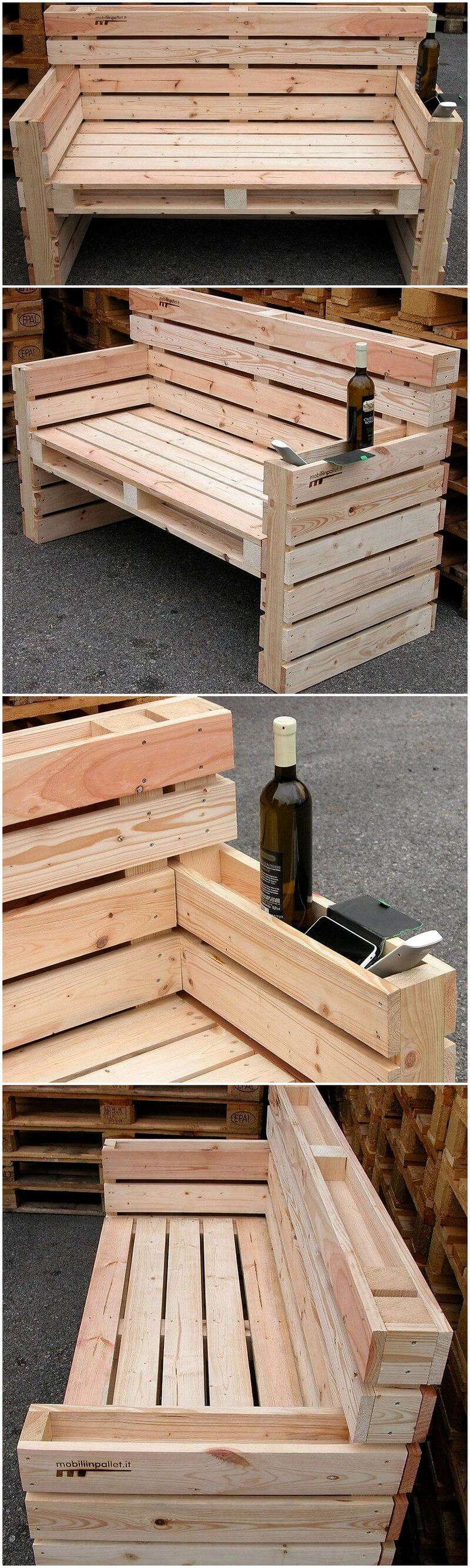repurposed pallet wooden bench plan