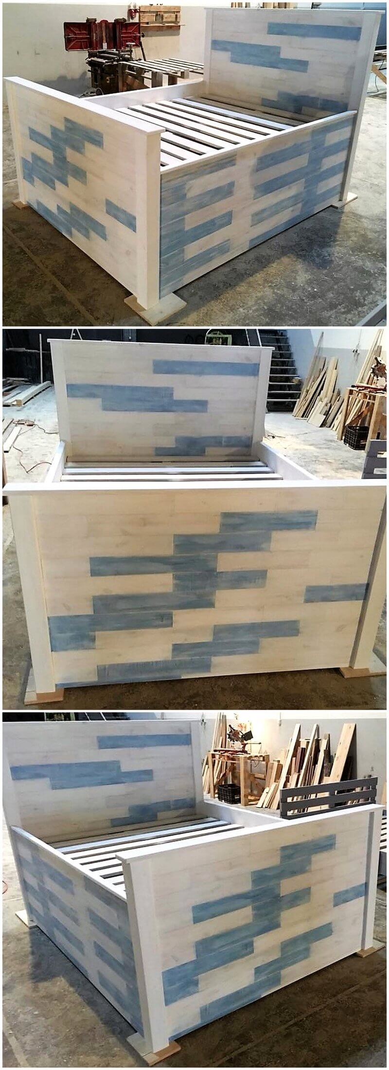 repurposed wooden pallet bed plan